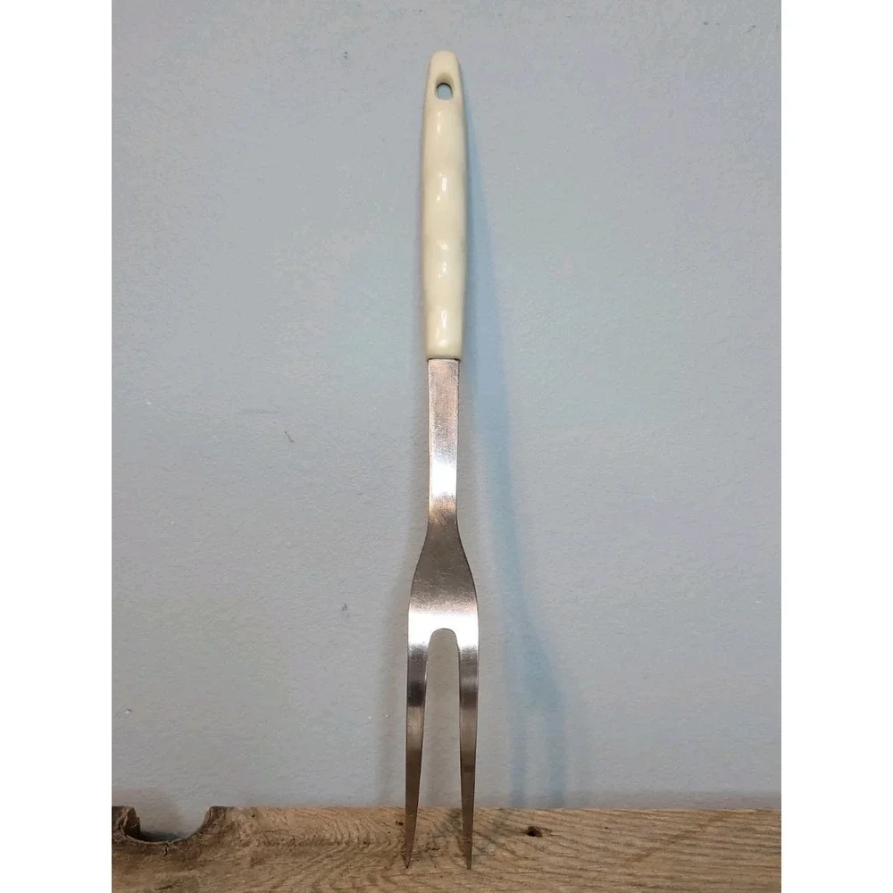Vintage Blue Cornflower Stainless Steel Meat Fork Made By Household Japan 70s